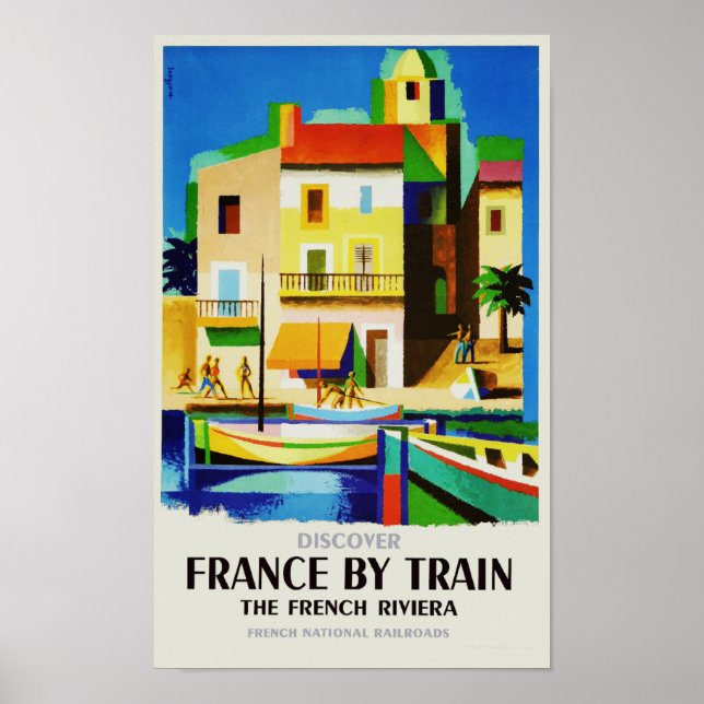 France by Train Vintage Travel Poster (Front)