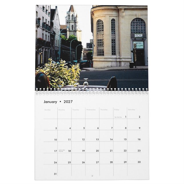 France Calendar (Jan 2027)