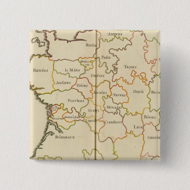 France  Capitals 15 Cm Square Badge (Front)