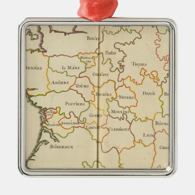 France  Capitals Metal Ornament (Front)