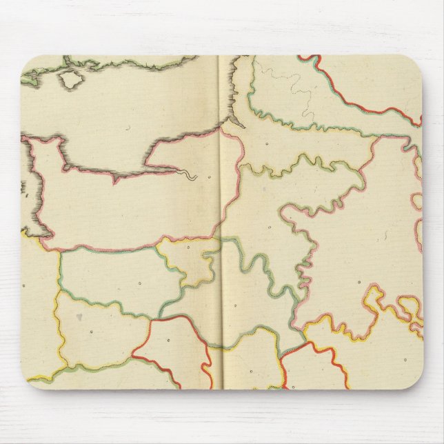 France  Capitals Outlines Mouse Pad (Front)