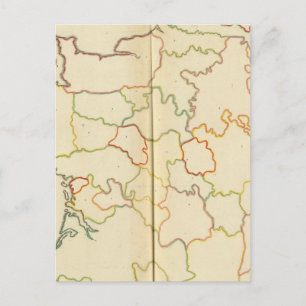 France Capitals Outlines Postcard