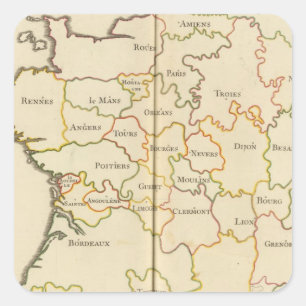 France  Capitals Square Sticker