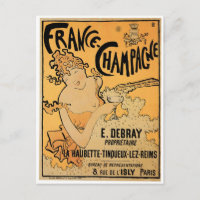 France Champagne Vintage Wine Drink Ad Art