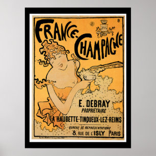 France Champagne Vintage Wine Drink Ad Art Poster
