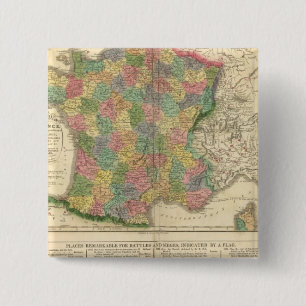 France Chronology Map 15 Cm Square Badge