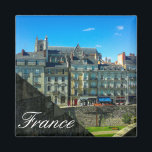 France Cityscape Street Buildings View Magnet<br><div class="desc">France French Architecture / Life / Cityscape Street View Lifestyle Magnet to add to your travel memorabilia collection. A cool gift / present for all who love unique custom design personalised items, positive vibes, holidays, travelling, Europe, popular destinations, French Theme, love happy colours, busy prints etc. Explore, travel, country, destination,...</div>