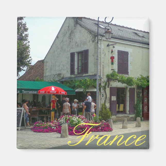 France Cityscape Street Restaurant Cafe View Magnet (Front)