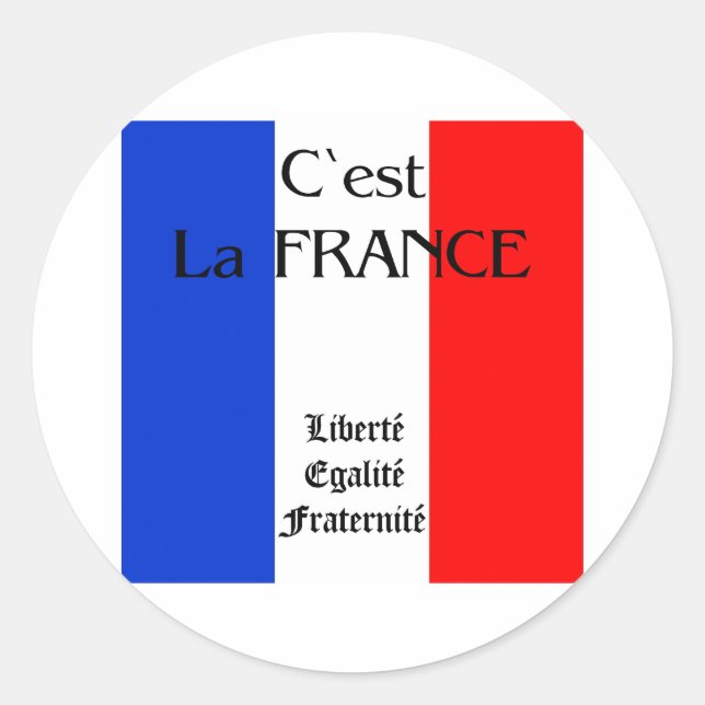 France Classic Round Sticker (Front)