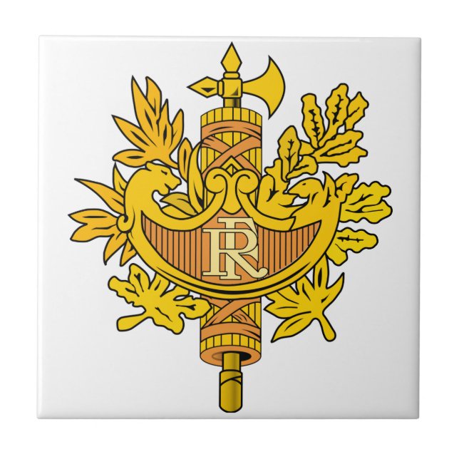 France Coat Of Arms Ceramic Tile (Front)