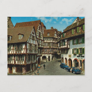 France, Colmar, Alsace, retro postcard