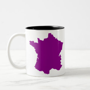 France Country Europe Map Two-Tone Coffee Mug