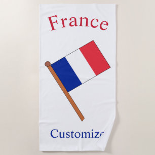 France Country Flag Thunder_Cove Beach Towel