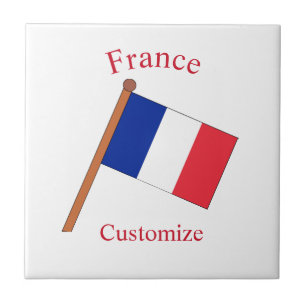 France Country Flag Thunder_Cove Ceramic Tile