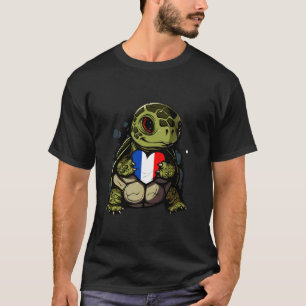 France Cute Turtle French Heart French Flag French T-Shirt