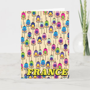 France cycling travel poster holiday card