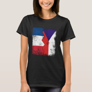 France Czech Republic Flags Half Czech French Root T-Shirt