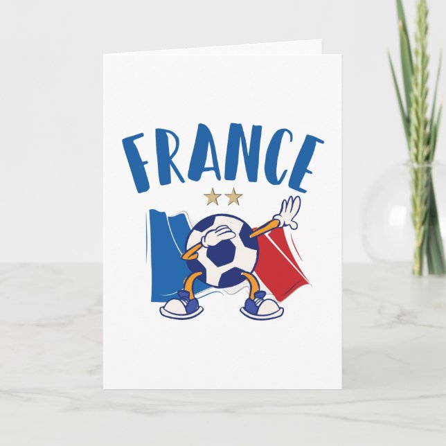 France Dabbing Soccer Ball Flag 2 stars Card (Front)