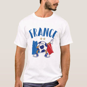 France Dabbing Soccer Ball Flag 2 stars T-Shirt