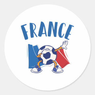 France Dabbing Soccer Ball Flag Classic Round Sticker