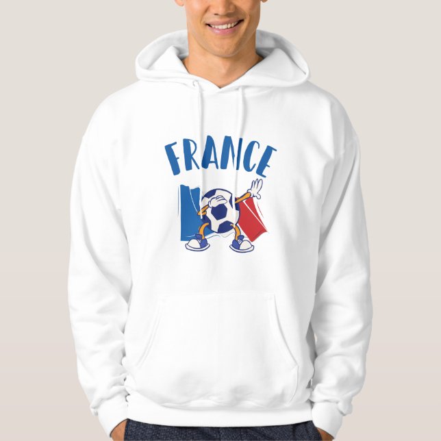 France Dabbing Soccer Ball Flag Hoodie (Front)