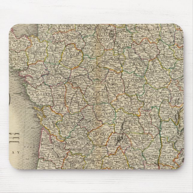 France Department Boundaries Mouse Pad (Front)