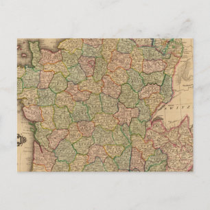 France, departments postcard