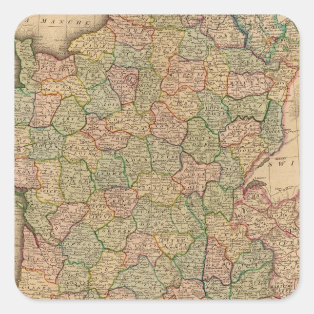 France, departments square sticker (Front)