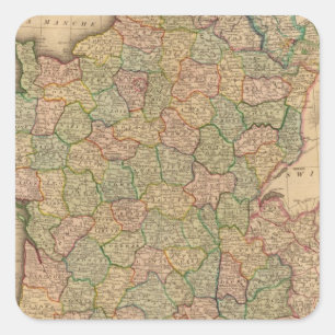 France, departments square sticker