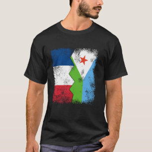 France Djibouti Flags  Half Djiboutian French Root T-Shirt