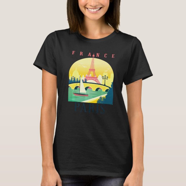 France Eiffel Tower Parisian City French Landmark  T-Shirt (Front)