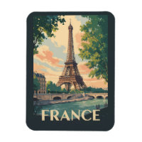 France Eiffel Tower Travel Art Vintage