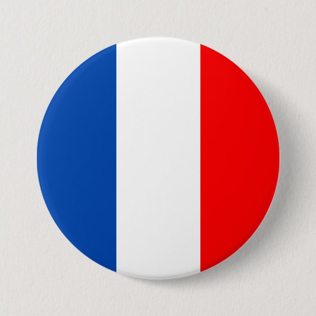 France flag 7.5 cm round badge (Front)