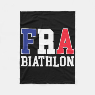 France Flag Biathlonist - French Fra Biathlon Fleece Blanket