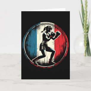 France Flag Boxer - Female Kickboxing _1 Card