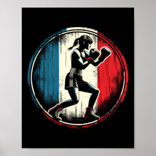 France Flag Boxer - Female Kickboxing _1 Poster