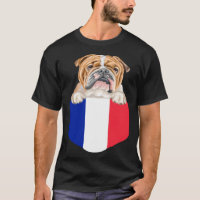 France Flag Bulldog Dog In Pocket