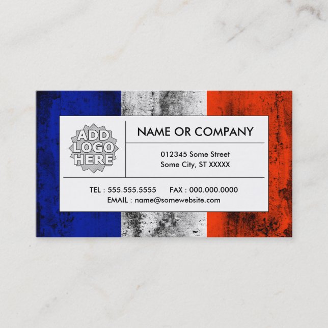 france flag business card (Front)