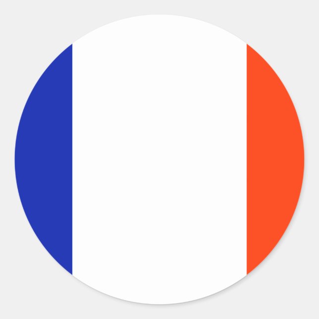 france flag classic round sticker (Front)