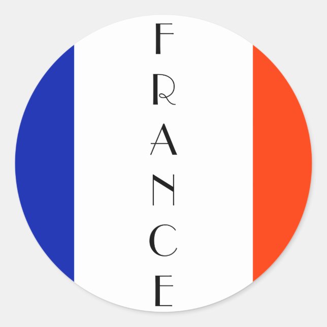 france flag classic round sticker (Front)