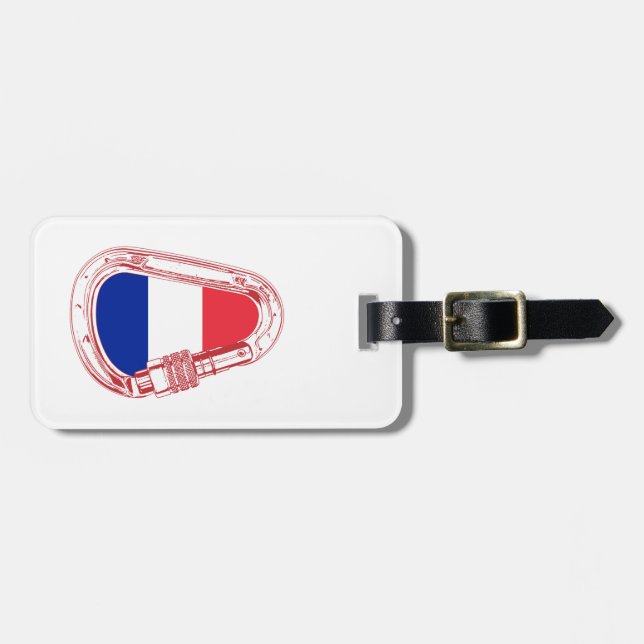 France Flag Climbing Carabiner Luggage Tag (Front Horizontal)