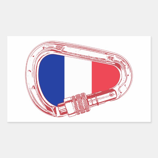 France Flag Climbing Carabiner Rectangular Sticker (Front)