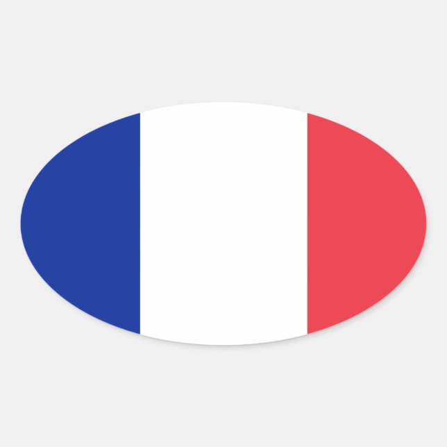 France flag design oval sticker (Front)