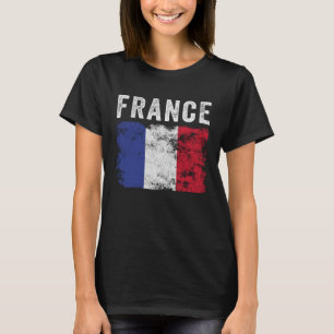 France Flag Distressed Men Women Kids French Fla T-Shirt