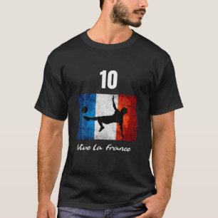 France Flag Distressed Soccer Vive La France Men W T-Shirt