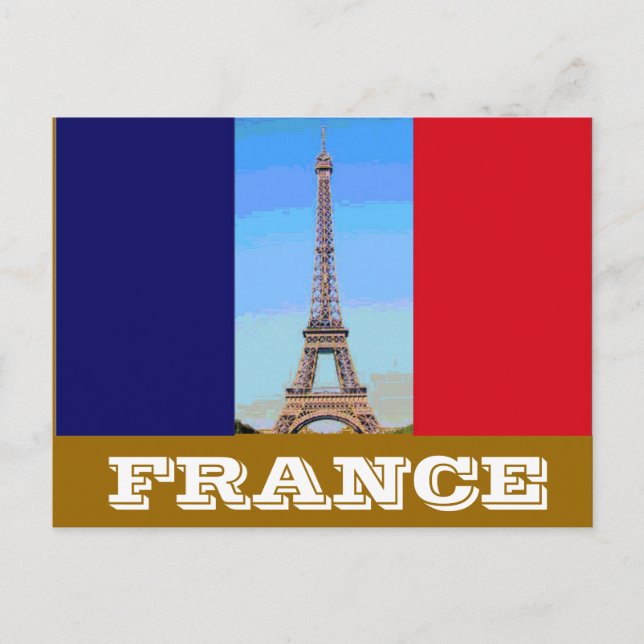 France flag Eiffel Tower Postcard (Front)