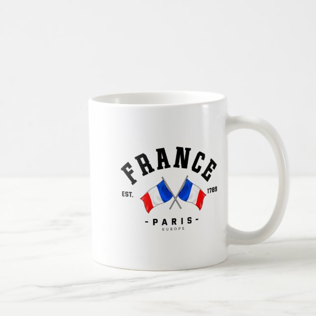 France Flag French Gift France Friend France Paris Coffee Mug (Right)