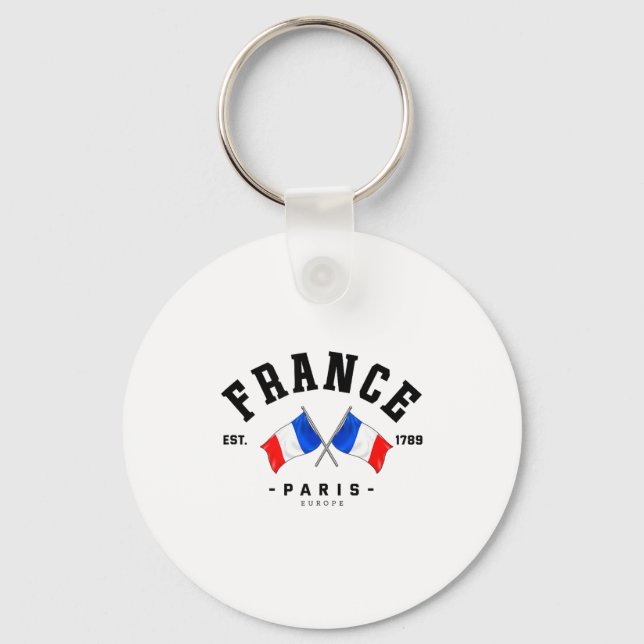 France Flag French Gift France Friend France Paris Key Ring (Front)