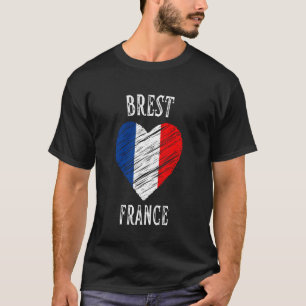 France Flag Heart Brest City T-Shirt