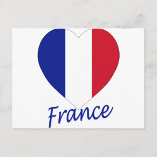 France Flag Heart Postcard